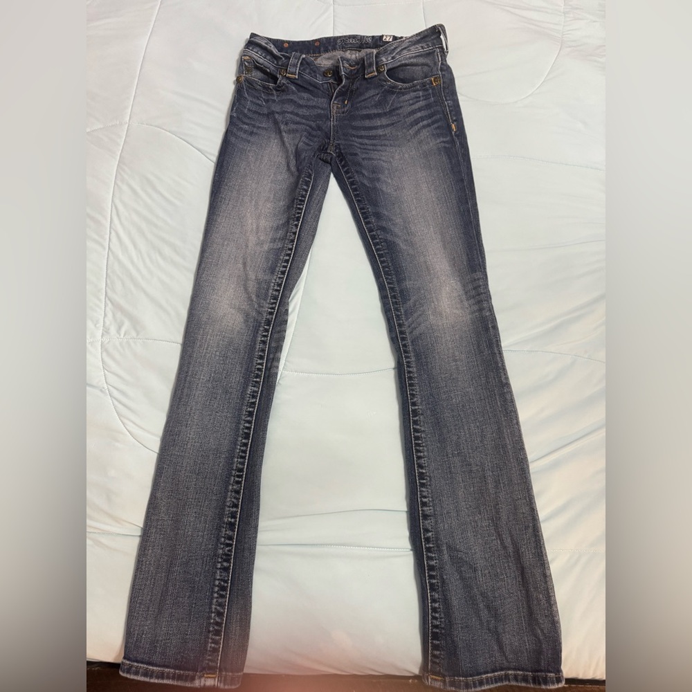 Miss Me Dark Blue Mid Rise Boot Cut Jeans size 27